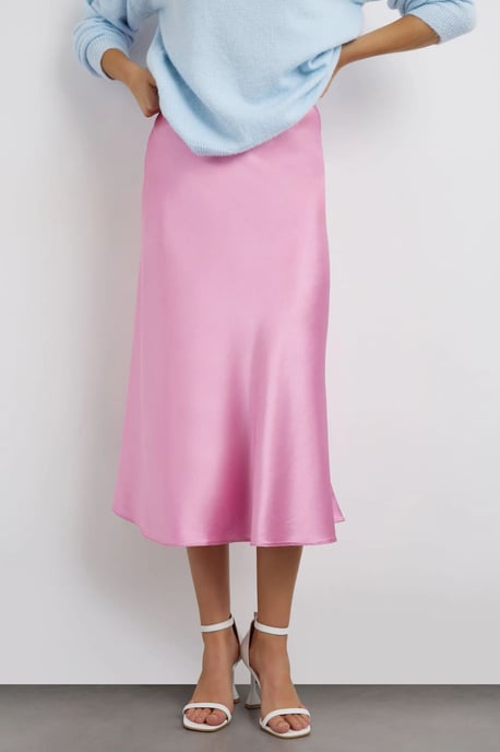 High-Waist Satin Midi Skirt - Image 2