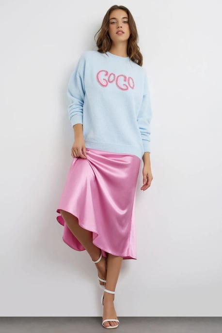 High-Waist Satin Midi Skirt - Image 3