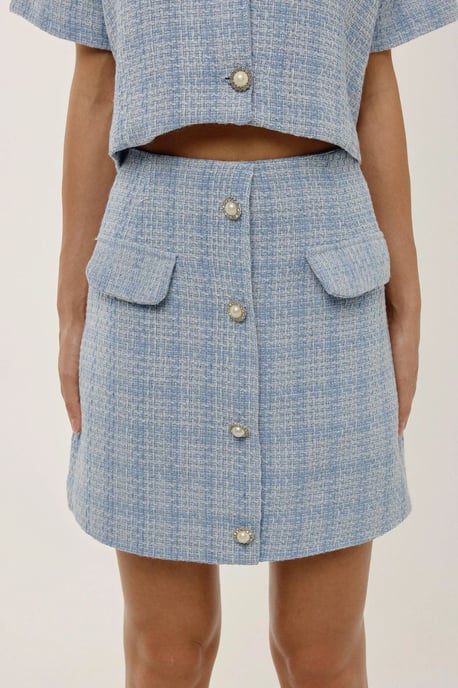 Knäppt Tweed Minikjol - Image 2