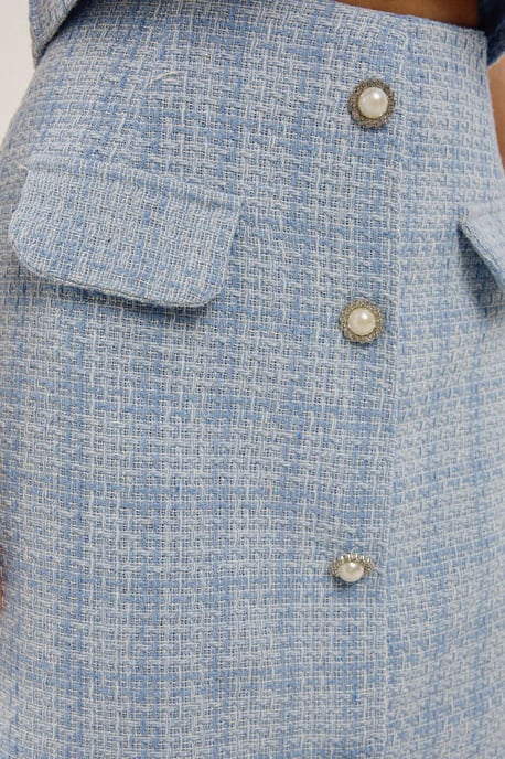Knäppt Tweed Minikjol - Image 5