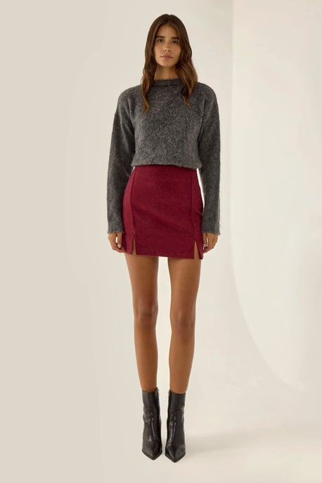 Hoge Taille Minirok met Split - Image 1