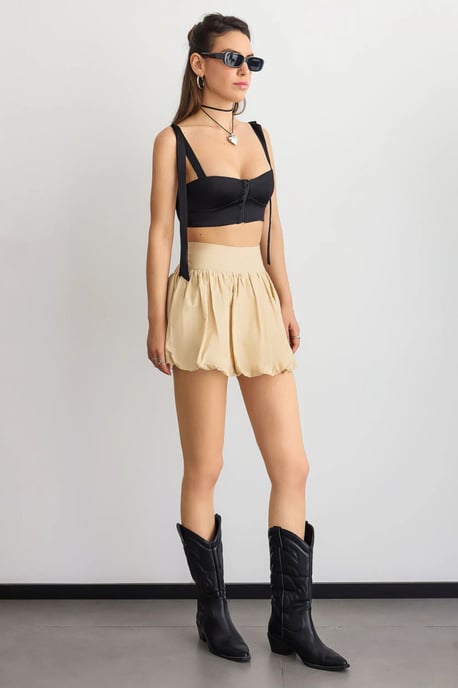 Mini Balloon Skirt with Attached Inner Short - Image 3