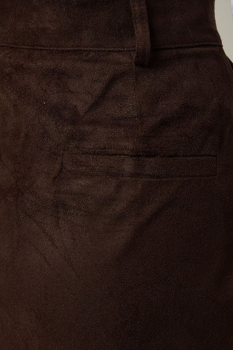 High Waist Faux Suede Mini Skirt - Image 5
