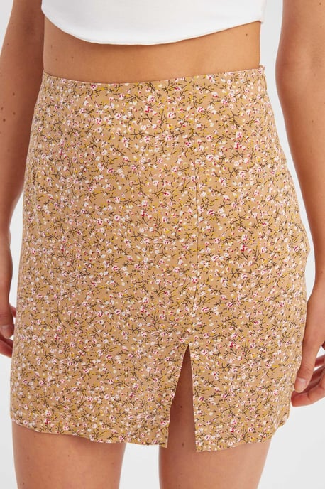 Floral High Waist Side Slit Mini Skirt - Image 5