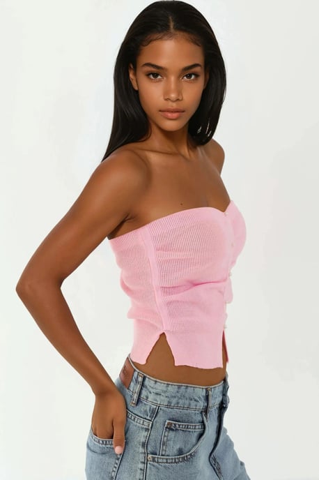 Slim Fit Off-Shoulder Stickad Top - Image 2