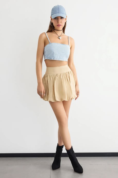 Rutig Denim Spaghetti Top - Image 1