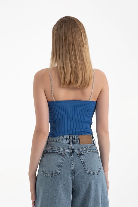 Scoop Neck Diamente Band Blus - Image 2