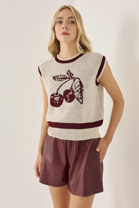 Körsbärsmönstrad tröja - Image 1