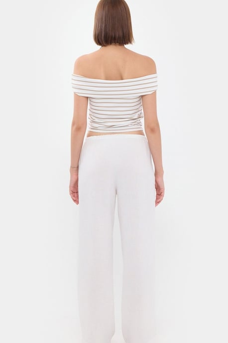 High-Waist Straight-Leg Trousers with Drawstring - Image 3