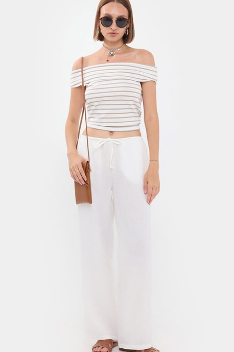 High-Waist Straight-Leg Trousers with Drawstring - Image 6