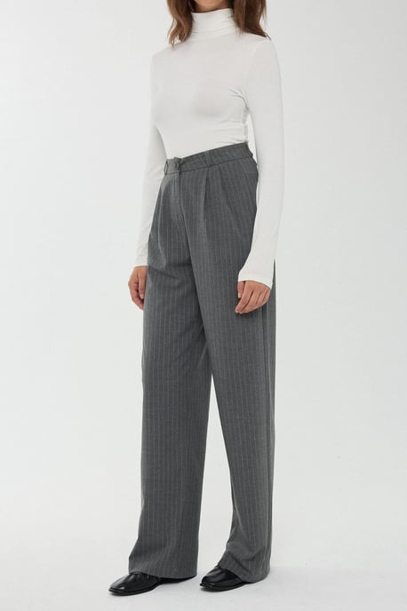 Hoge Taille Gestreepte Rechte Pantalon - Image 3