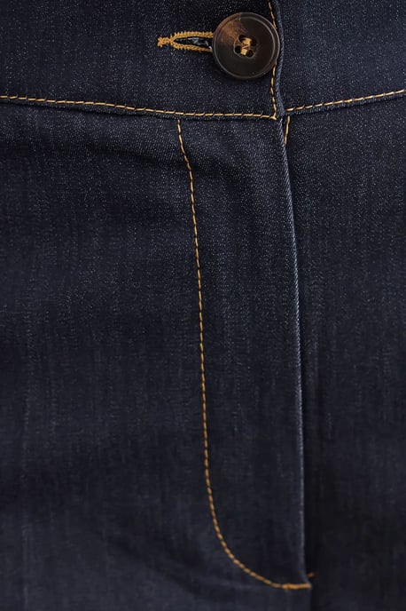 High-Waist Straight-Leg Trousers with Stitch Details - Image 6