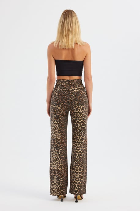 Animal Printed High Waist Straight Leg Trousers - Image 4