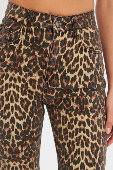 Animal Printed High Waist Straight Leg Trousers - Image 5