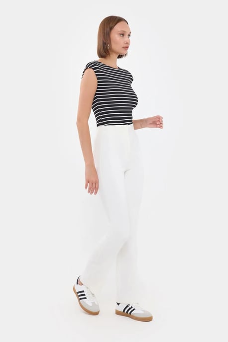 Plissé Hoge Taille Rechte Pantalon - Image 2