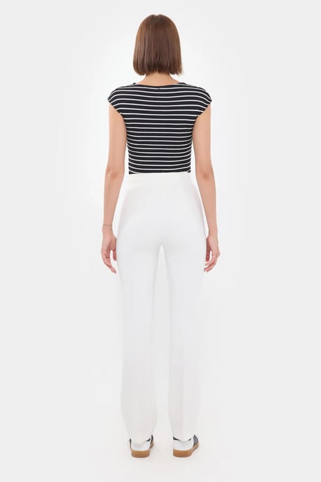 Plissé Hoge Taille Rechte Pantalon - Image 5