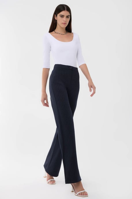 High Waist Striped Straight Leg Pants - Image 3