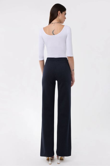 High Waist Striped Straight Leg Pants - Image 4