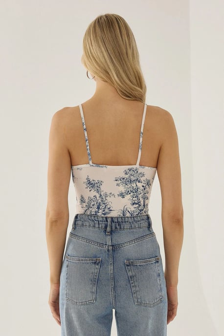 Corset Inspired Patterned Bodysuit - Image 5