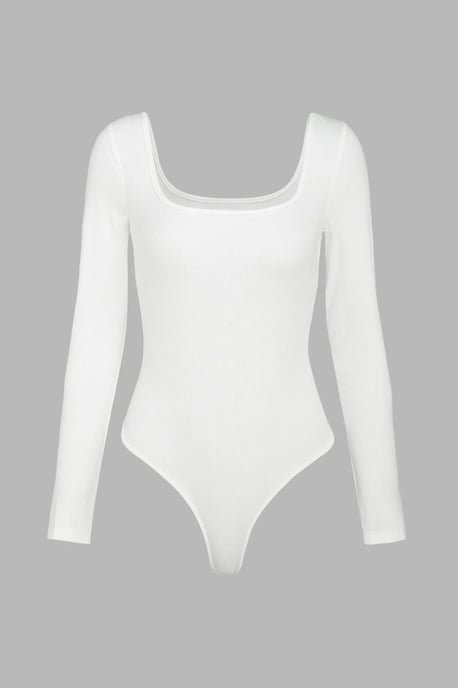 Square Neck Long Sleeve Bodysuit - Image 2