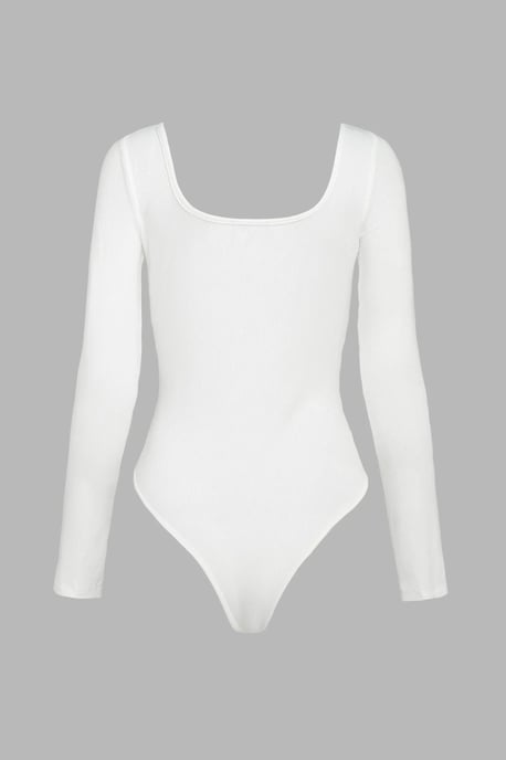 Square Neck Long Sleeve Bodysuit - Image 3