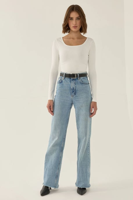 Square Neck Long Sleeve Bodysuit - Image 4