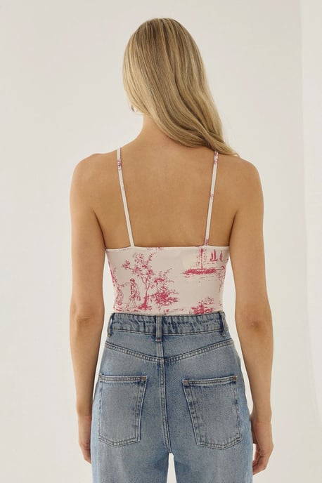Corset Inspired Patterned Bodysuit - Image 5