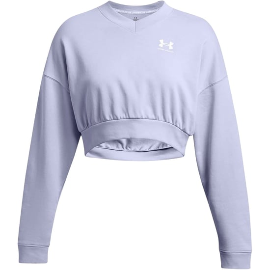 Under Armour Dames Rival cropped sweatshirt met ronde hals van badstof (Paars) - Image 1