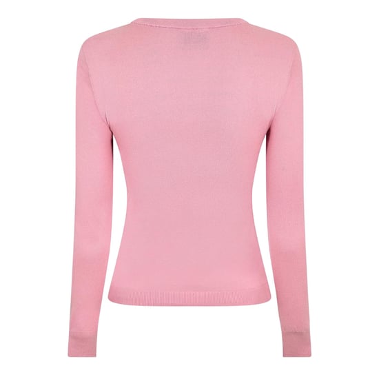 Diesel Womens/Ladies Fine Knit Ribbed Sweatshirt (Pink) - Image 2