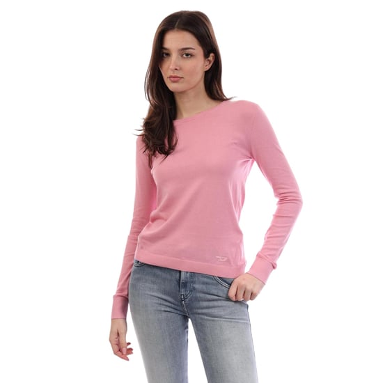 Diesel Womens/Ladies Fine Knit Ribbed Sweatshirt (Pink) - Image 4