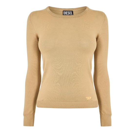 Diesel Womens/Ladies Fine Knit Ribbed Sweatshirt (Neutral) - Image 1