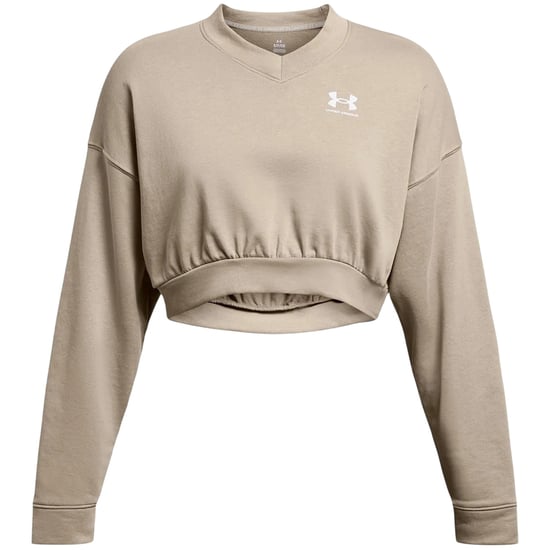 Under Armour Dames Rival cropped sweatshirt met ronde hals van badstof (Bruin) - Image 1