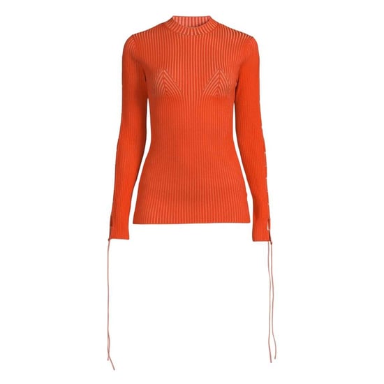Off White Smal jumper för dam och dam (Korallröd) - Image 2