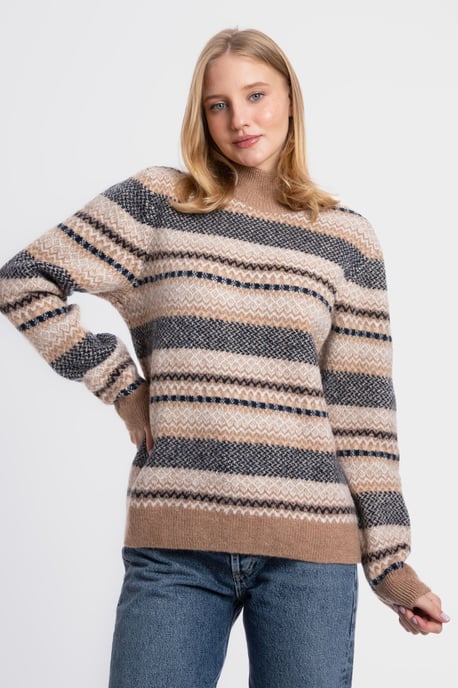 Patterned High Neck Sweater - Image 3