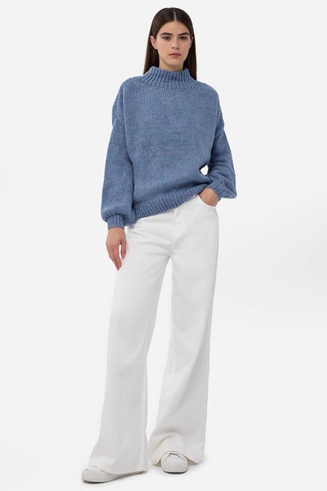 Oversized High-Neck Knitted Sweater - Image 2