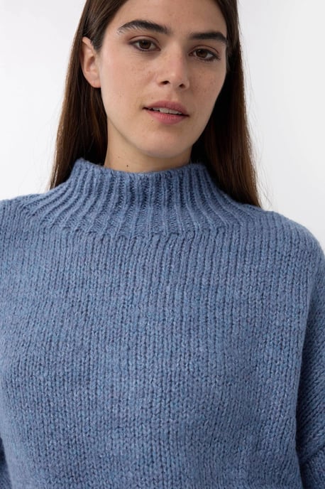 Oversized High-Neck Knitted Sweater - Image 5