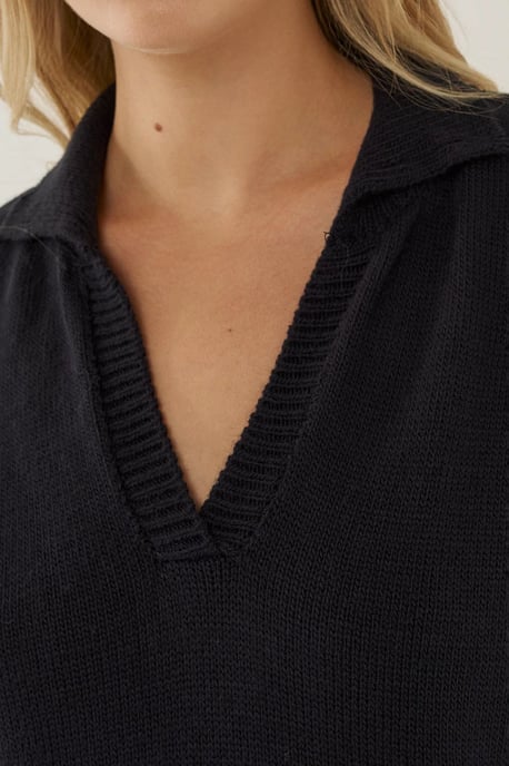 Polo Collar Knit Sweater - Image 3