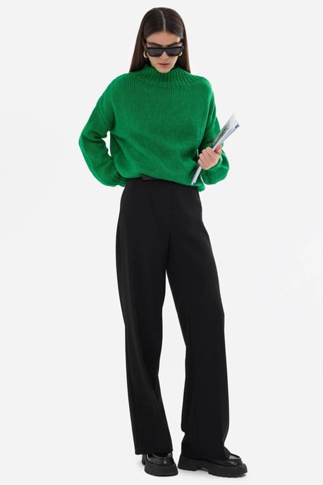 Oversized High-Neck Knitted Sweater - Image 3