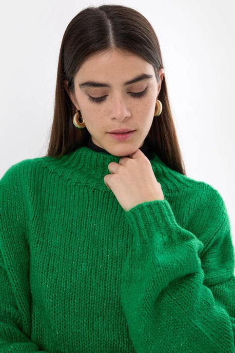 Oversized High-Neck Knitted Sweater - Image 4
