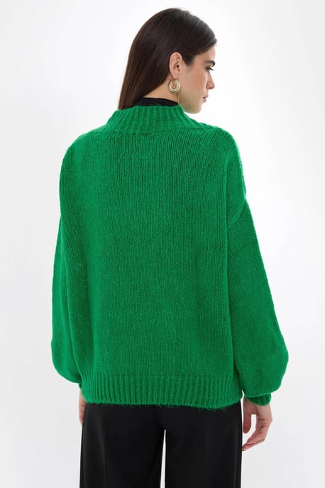 Oversized High-Neck Knitted Sweater - Image 5