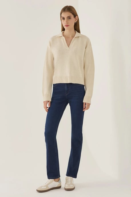 Polo Collar Knit Sweater - Image 4