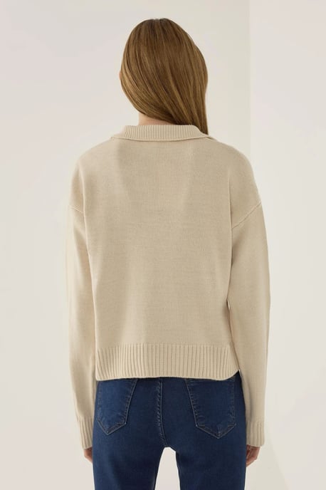 Polo Collar Knit Sweater - Image 5