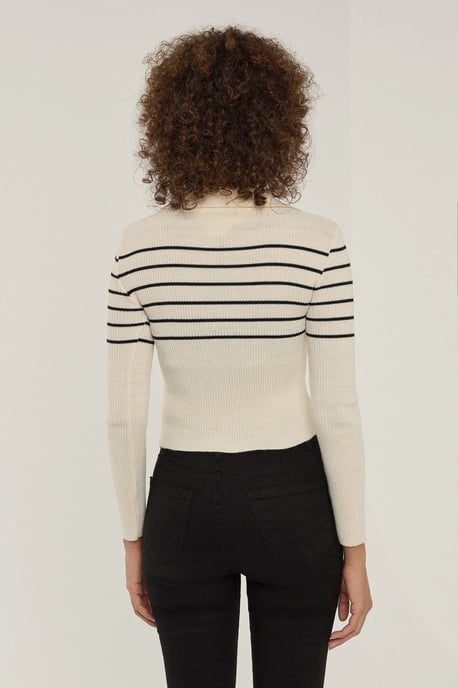 Striped Crop Sweater - Image 4