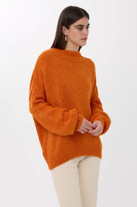 Oversized High-Neck Knitted Sweater - Image 2