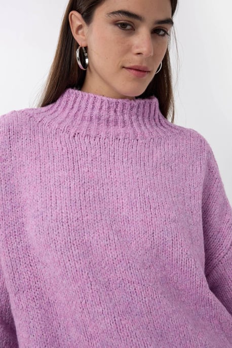 Oversized High-Neck Knitted Sweater - Image 2