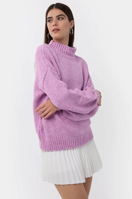 Oversized High-Neck Knitted Sweater - Image 4
