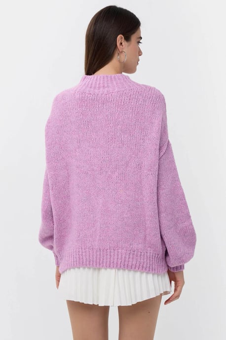 Oversized High-Neck Knitted Sweater - Image 5
