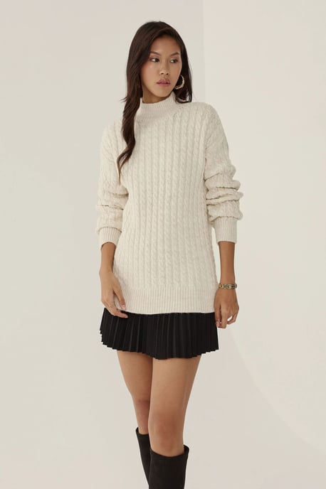 Hair Braid Knit Sweater - Image 1