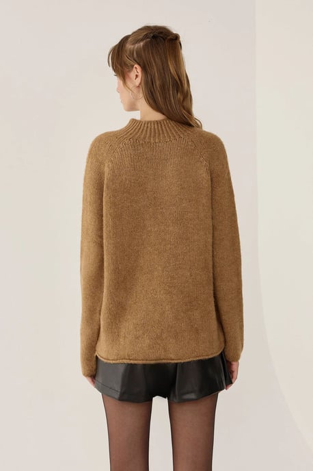 Oversized High-neck Knit Sweater - Image 4