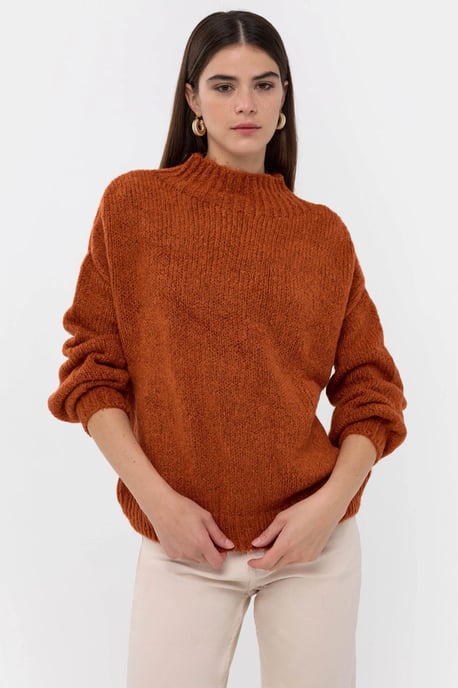 Oversized High-Neck Knitted Sweater - Image 1
